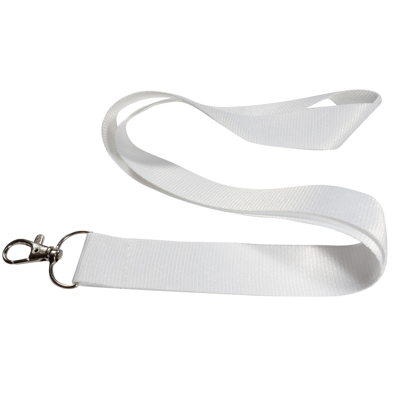 White Flat Polyester Keychain Holder Lanyard