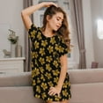 thumbnail image 3 of Naloa Maple Leaves With Leopard Print Women Nightgowns,Womens Loungewear,Short Sleeve Sleepwear,Comfy Ladies Nightdress, 3 of 6
