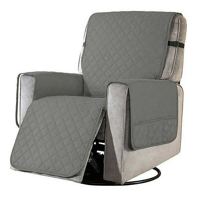Housse de Sofa 2024 Réversible pour Fauteuil Inclinable, Housse Imperméable avec Poches Latérales, Protège-Fauteuil Inclinable Lavable avec Sangles Élastiques pour Enfants, Chien, Beige
