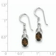 thumbnail image 3 of Primal Silver Sterling Silver Rhodium-plated Diamond and Smoky Quartz Earrings, 3 of 4