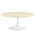 thumbnail image 2 of Modway Lippa 36” Round Artificial Travertine  Coffee Table in White Travertine, 2 of 8