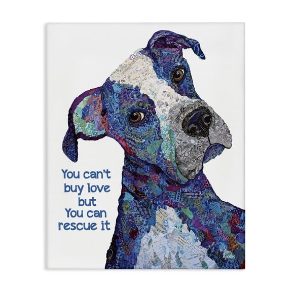 Stupell Industries Traditional You Can Rescue Love Dog Canvas Art, 16 x 20, by Lisa Morales