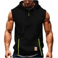 thumbnail image 5 of 2 Pack Sleeveless Hoodies for Men with Zipper and Pocket Pullover Tank Tops Mens Casual Solid Color Breathable Streetwear Athletic Workout Vests, 5 of 8