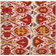 thumbnail image 5 of SAFAVIEH Ikat Coco Southwestern Wool Area Rug, Ivory/Red, 6' x 6' Square, 5 of 9