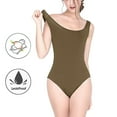 thumbnail image 6 of Athletic One Piece Swimsuit for Teen Girls - Solid Black & Brown Racerback Bathing Suit, Sizes 7-16, 6 of 9