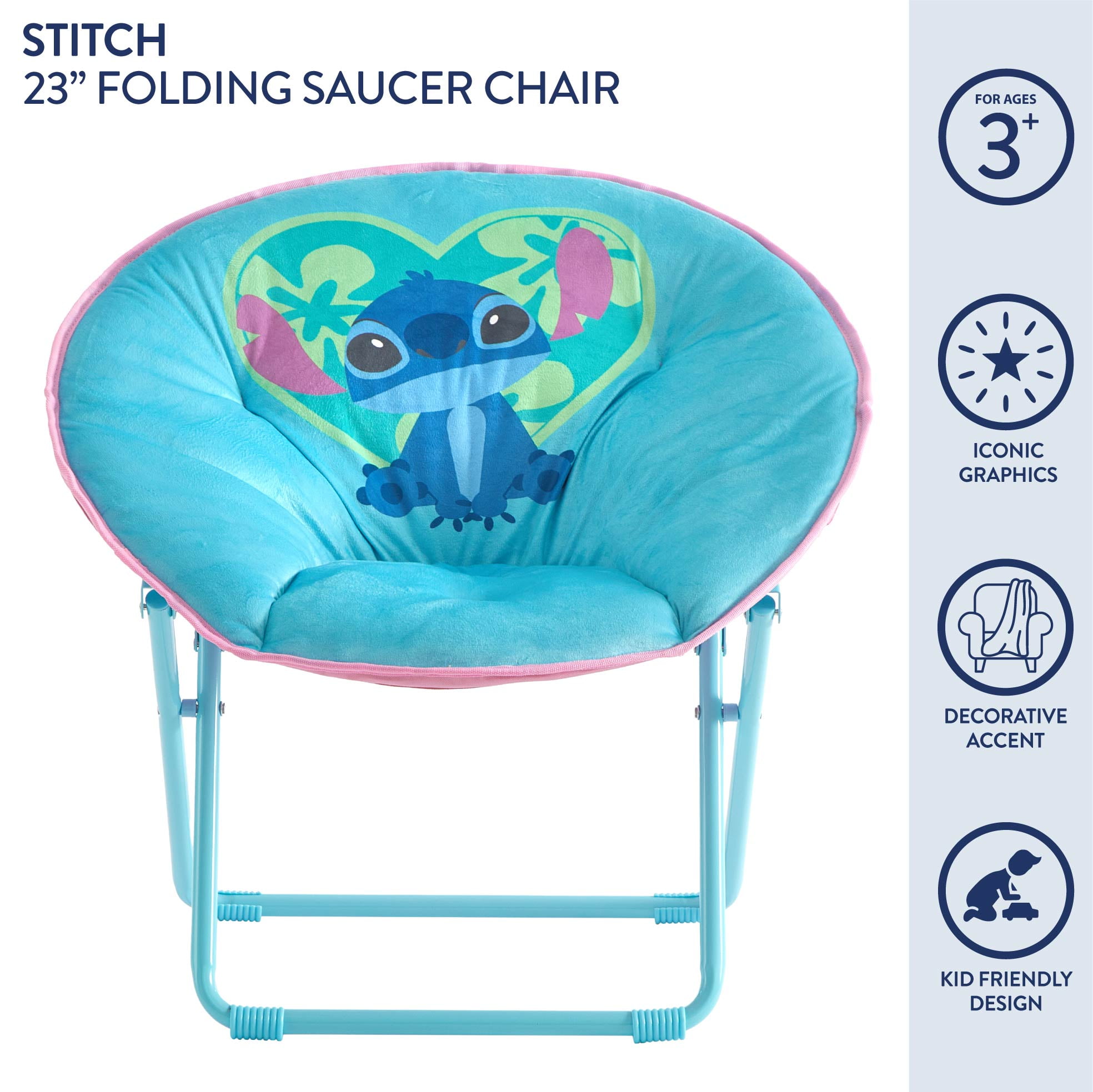 Disney's Stitch, 23" Kids' Saucer Chair, Blue