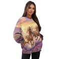 thumbnail image 3 of Yuyamidu Lavender Horse Casual Crew Neck Sweatshirt Soft Comfy Long Sleeve Pullover Oversized Tops with Pockets Women's Novelty Sweatshirts Hoodie Cycling Volleyball Jogging Clothes S-3XL, 3 of 7