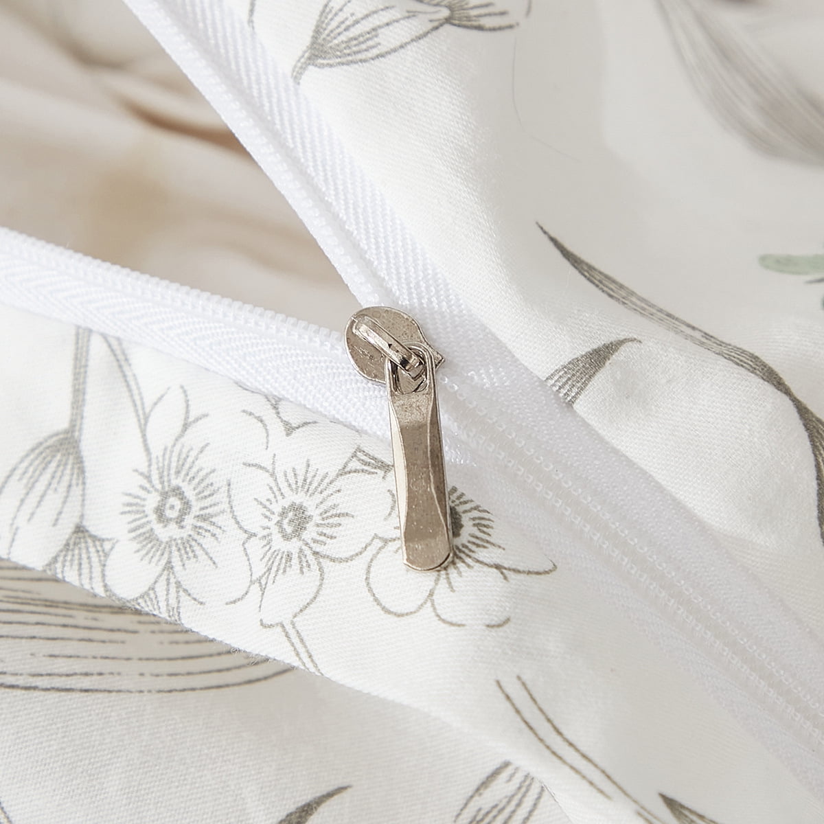 Floral Duvet Cover Set White Organic Cotton Duvet Cover Cottagecore Flower Printed Reversible Bedding Set Queen Size