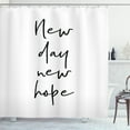 thumbnail image 1 of Ambesonne Hope Shower Curtain, New Year Positive Typography, 69"Wx75"L, Black and White, 1 of 3