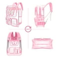 thumbnail image 5 of SANMADROLA Clear Backpack Heavy Duty Transparent Bookbag Teen Girlish Cute Bag Large Capacity See Through Backpacks Stadium Approved Daypack for Middle School College Sport/Travel, Pink Butterfly, 5 of 8