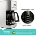 thumbnail image 3 of 14-Cup Glass Replacement Coffee Carafe Compatible with Cuisinart Coffee Maker Models DCC-2200, DCC-2600, DCC-2800, DCC-3200, and DCC-3200P1, Coffee Pot Decanter Pitcher, Black Handle, 3 of 3