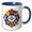 Blue/White, variant on 3drose, Best Stockbroker Ever. Awesome Mandala Art for a Chic Businesswoman, 11oz Two-tone Yellow Mug