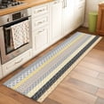 thumbnail image 3 of 2x6 Washable Runner Rug, Geometric Bohemia Non-Slip Hallway Runner for Entryway Kitchen Bedroom, Stripes Brown Yellow and Black Indoor Carpet Runner Floor Mat, 3 of 9