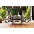 thumbnail image 5 of ATKELITION 9 Outdoor Dining Set Cast Aluminum Patio Dining Set for 8 Includes 86.6’’ Table and 2 Swivel Chairs with Cushion and Umbrella Hole, 5 of 8