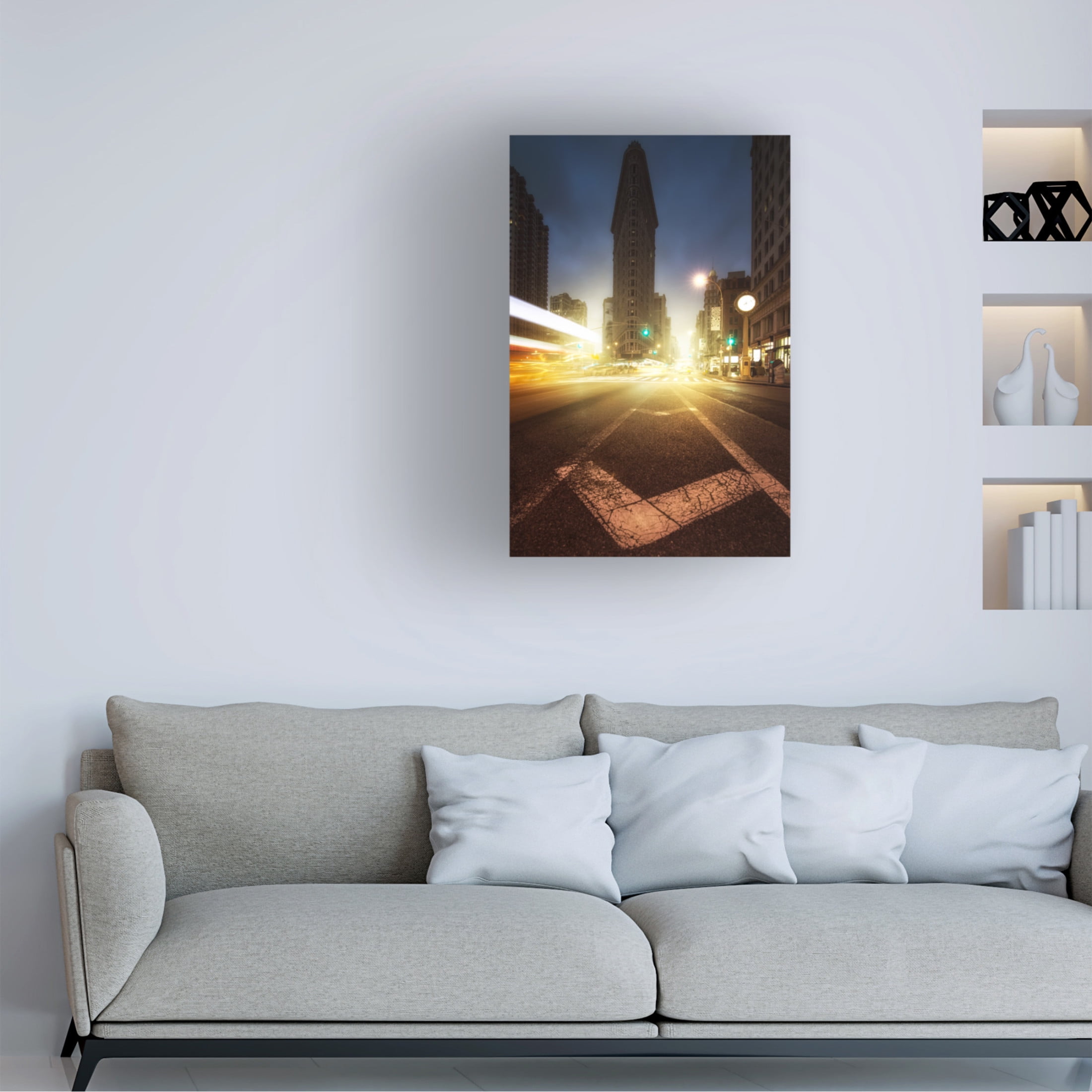 Canvas Wall Art - David Martin Castan 'New York Flat Iron Photography' Wall Art for Living Room, Bedroom, or Office D?cor by Trademark Fine Art - 22 x 32 Inches