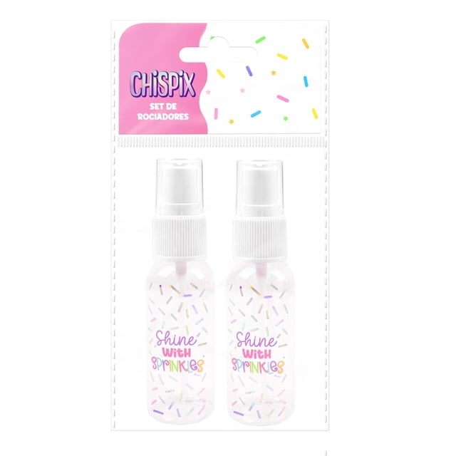Juego de Rociadores Prichos Chispix Transparentes de Plástico y Clear Sticker 2 Piezas por Empaque