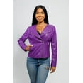 thumbnail image 2 of First Manufacturing WBL-1006VGL-XXL-PURPL Violet Vegan Faux Leather Jacket for Women, Dark Purple - 2XL, 2 of 4