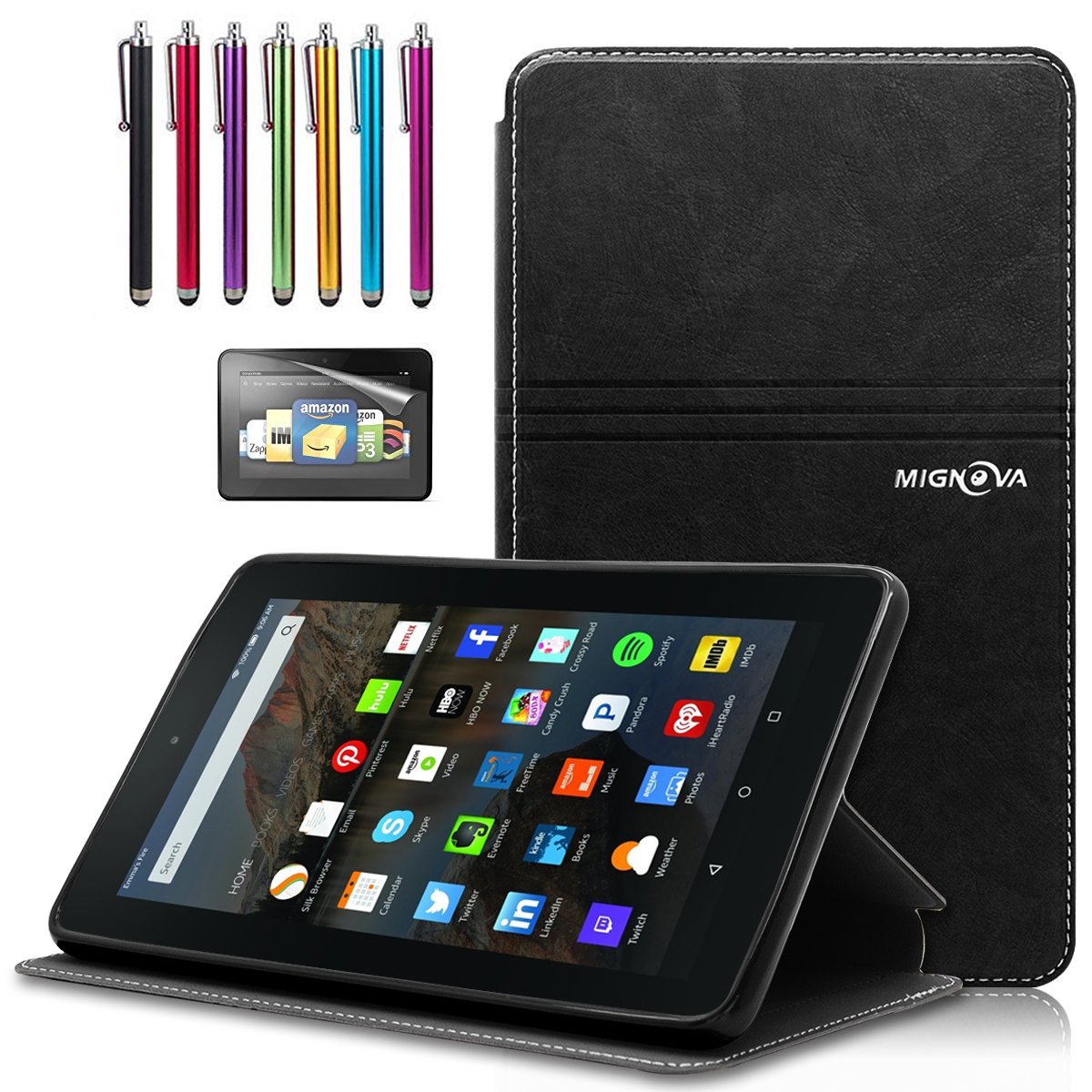 Mignova SlimFit Synthetic Leather Folio Book Cover Case Card Pocket