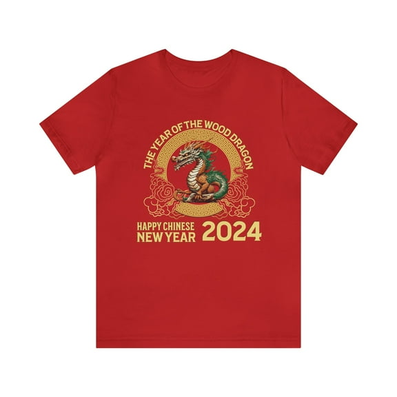 Year of the Dragon 2024, Bella & Canvas, Short Sleeve Cotton Tshirt, Sto3XL