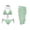 Art Pickle Printed, variant on Women’s Triangle Bathing Suit Hibiscus and Palm Leaves 3 Piece Halter Bikini Sets Tie Side Thong Bottom with Long Sarong Coverup for Women Beach