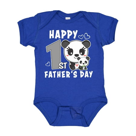 

Inktastic Happy 1st Fathers Day with Pandas Gift Baby Girl Bodysuit