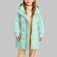thumbnail image 2 of Girls' Winter Jacket, Solid Color Hooded Jacket for Medium to Large Children, 2 of 7