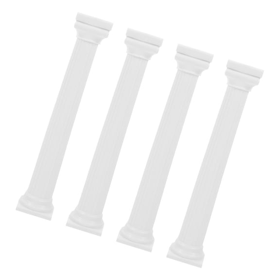 FONDOTIN Set of 4 White Plastic Roman Cake Supports for Elegant Tiered Wedding and Celebration Cakes