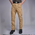 thumbnail image 2 of Dwelliawo Stretch Work Pants for Men Cool Outdoor Work Pantalones Waterproof Lightweight Tactical Cargo Pants with Pocket Ripstop Winter Hiking Pant Brown S, 2 of 4