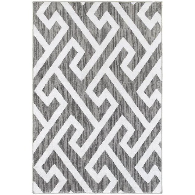 LR Resources GRAC281121GRY3756 3 Pi 7 Po x 5 Pi 6 Po Zone Rectangulaire Rug&44; Gris