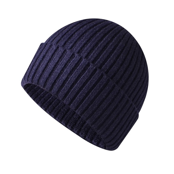 Morttic Beanie Hat for Women Men Winter Hat Womens Cuffed Beanies Knit Skull Cap Warm Ski Hats (Navy Blue)