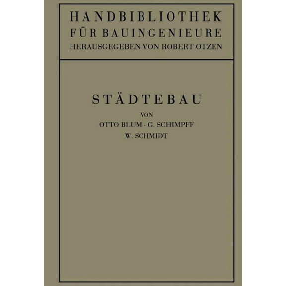 Handbibliothek Für Bauingenieure Städtebau, (Paperback)
