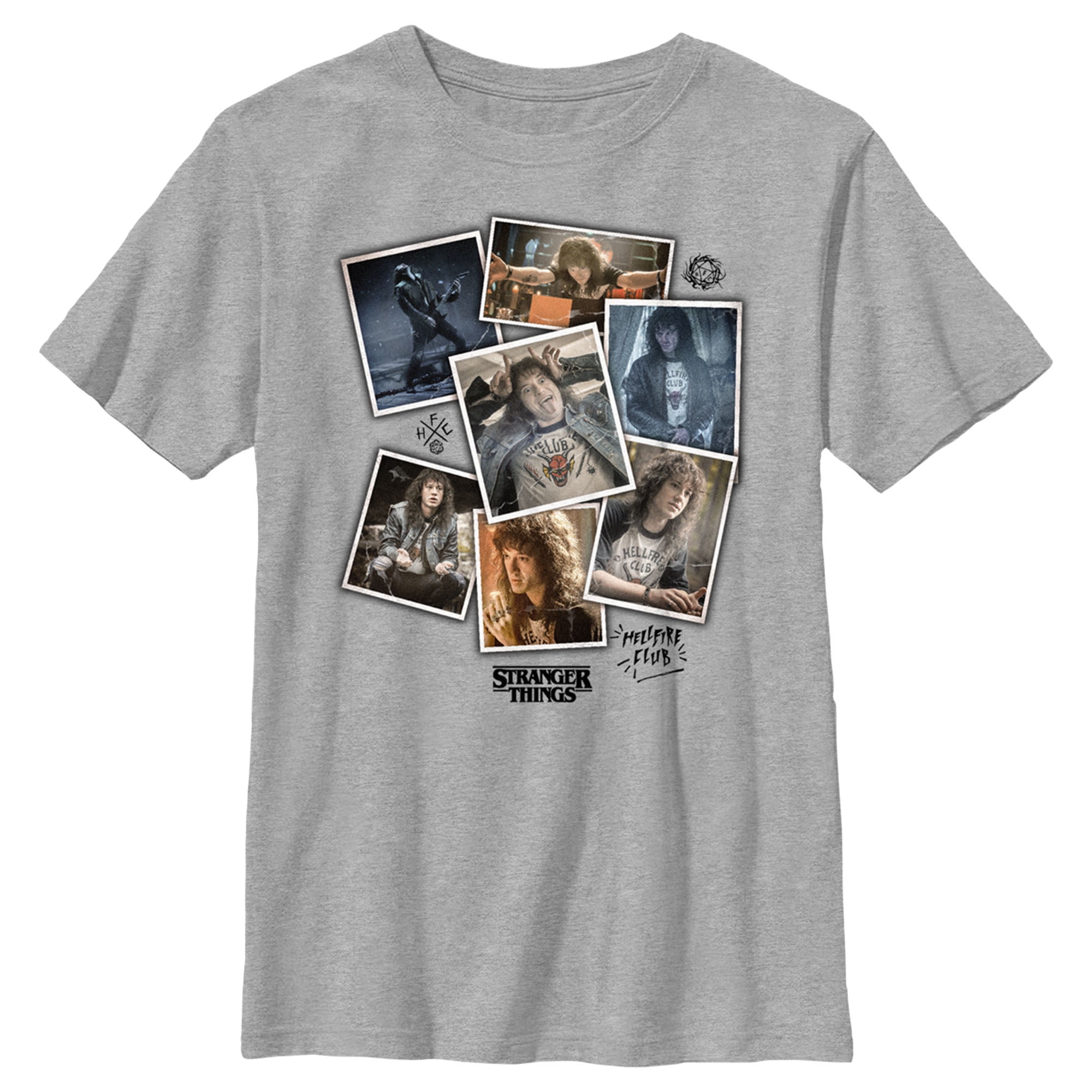 Boy's Stranger Things Eddie Munson Photo Dump  Graphic Tee Athletic Heather X Large