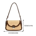 thumbnail image 4 of Bolso Hobo Elegante para Mujer Tejido Paja Gran Capacidad Con Retales Playa Verano, 4 of 9