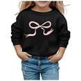 thumbnail image 4 of Byoo Toddler Girls Sweatshirt Bow Print Crew Neck Pullover Top Fall Casual Sweatshirts, 4 of 4