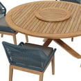 thumbnail image 3 of Side Dining Chair and Table Set, Blue Natural, Teak Wood, Outdoor Patio Balcony Cafe Bistro Garden Hospitality Restaurant, Modern Contemporary HB34441, 3 of 12