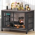 thumbnail image 1 of EasyCom Meuble Cage pour Chien TTG 48 Pouces/42 Pouces/33 Pouces avec Roulettes, Chenil Intérieur Robuste pour Grands Chiens, Cage pour Chien Résistante aux Fugues et à la Mastication pour Chien Très Anxieux, Décorer la Maison comme Meuble Télé, Table d'Appoint, 1 of 9