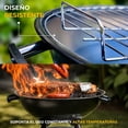 thumbnail image 3 of Asador de Carbon Redondo con Tapa y Ruedas Parrilla BBQ de Acero para Jardin Patio Terraza y Camping Asador Portatil Rojo, 3 of 11