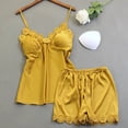 thumbnail image 2 of Fewfanhot Women's Lace Cami Pajama Set with Built-in Padded Bra Soft Smooth Elegant Dress Comfortable Loungewear Sleepwear 2 Piece Nightgown for Women,S-XL, 2 of 3