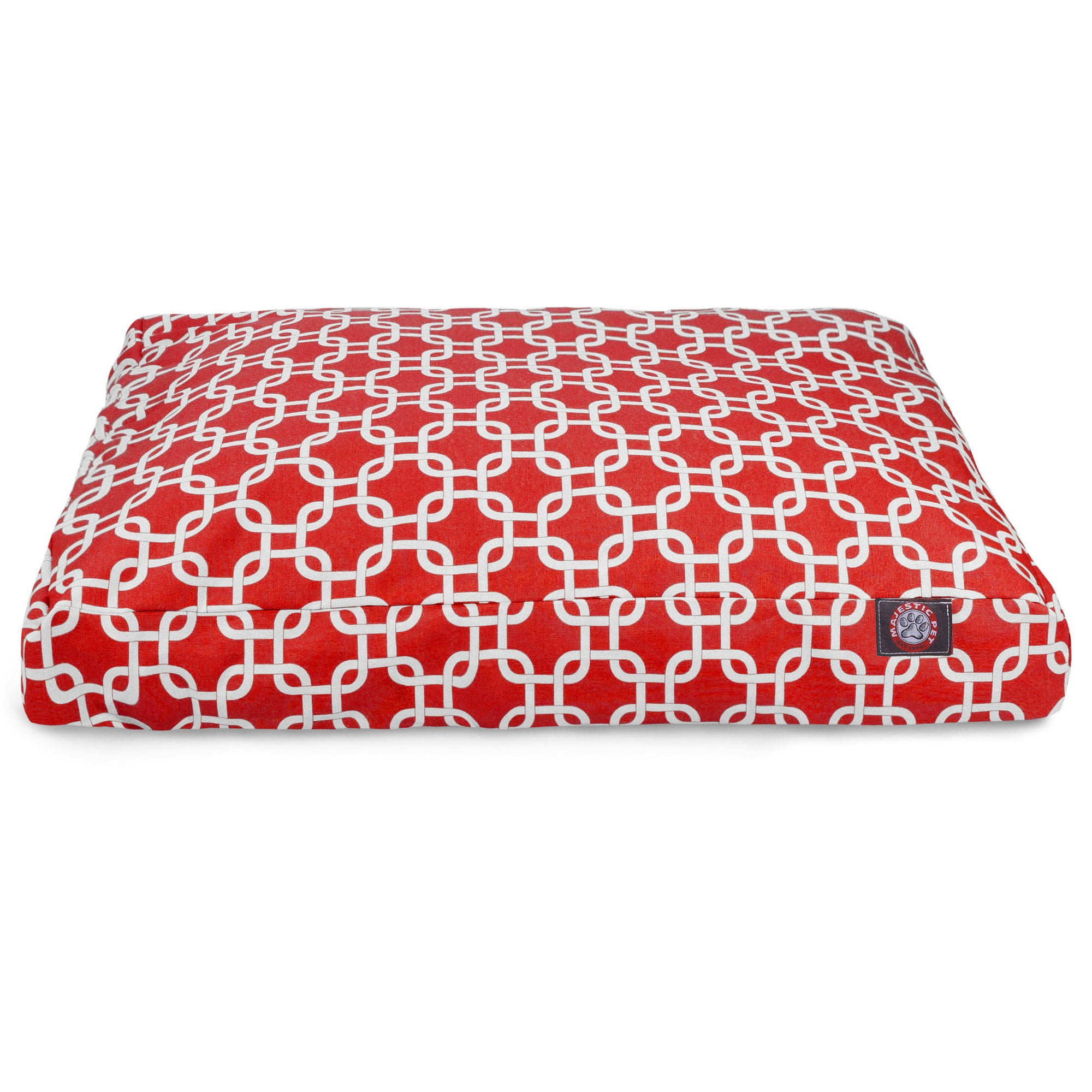Majestic Pet | Links Shredded Memory Foam Rectangle Pet Bed For Dogs, Removable Cover, Red, Large