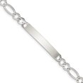 thumbnail image 1 of 925 Sterling Silver Figaro Link Name Bar Identification Id Bracelet, 1 of 7