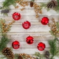 thumbnail image 3 of National Tree Company Christmas Ornaments, Red, White Snowflake, Shatterproof, Set of 6, 3 of 5