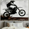 thumbnail image 2 of Orinice  Teens Dirt Bike Wall Hangings, Motocross Rider Tapestry for Kids Boys Adult Living Room, Motorbike Extreme Sport Tapestries Motorcycle Grunge Room Wall Décor, Black White, Large  40x60inch, 2 of 6