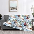 thumbnail image 2 of Yiaed Watercolor Sailboat Print Blanket Throw Blanket Soft Cozy Flannel Blanket for Home Bed Sofa Couch Chair-80"x60", 2 of 6