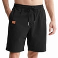 thumbnail image 3 of Men'S Casual Shorts Elastic Waist Shorts Summer Beach Drawstring Shorts with Pockets Black XL, 3 of 9