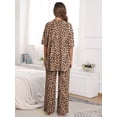 thumbnail image 4 of MINTREUS Lounge Sets for Women Knit Short Sleeve Tops and Long Pants Soft Comfy Pajamas Set Oversized 2 Piece Outfits S-2X, 4 of 8