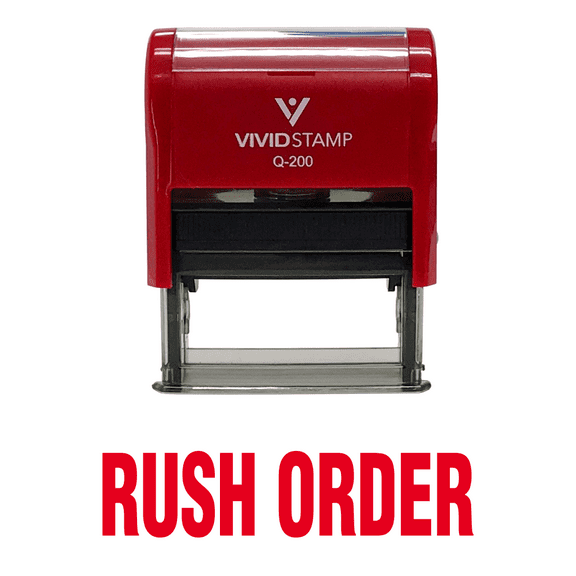 Vivid Stamp Rush Order Self Inking Rubber Stamp (Red Ink) - Medium (9/16" X 1-1/2")