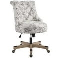 thumbnail image 1 of Linon Sinclair Wood Base Adjustable Rolling Office Chair in Floral Gray Fabric, 1 of 12