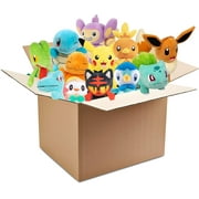 Pokemon 8" Plush Mystery Blind Box 5-Pack - Receive 5 Assorted Figures & Starters - Officially Licensed - Authentic Stuffed Animal Toy - Styles Vary - Gift for Kids, Boys, Girls