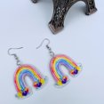 thumbnail image 4 of Gay Pride Earrings - Rainbow LGBT Earrings - Unisex Rainbow Pride Accessories (The Rainbow Cloud), 4 of 8