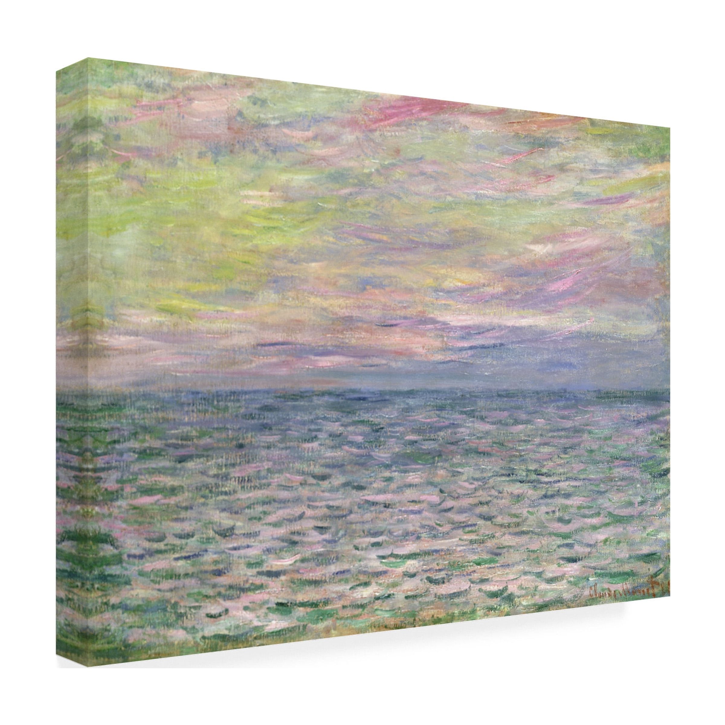 "Coucher de Soleil a Pourville" Canvas Art by Claude Monet